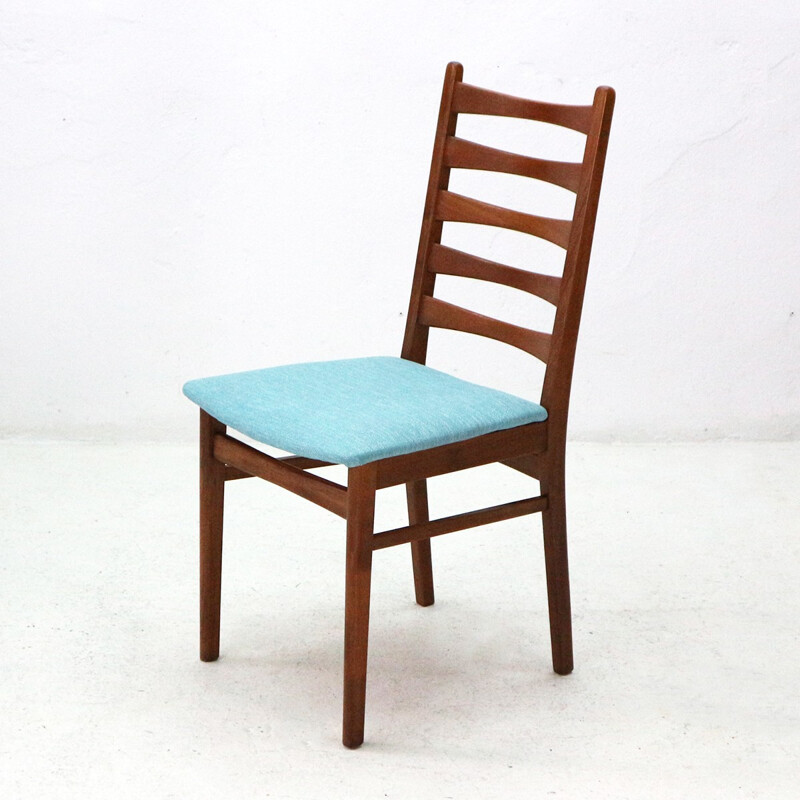 Set of 6 blue vintage dining chairs - 1950s