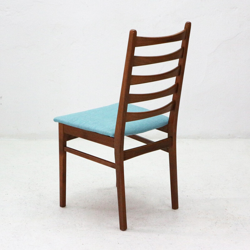 Set of 6 blue vintage dining chairs - 1950s