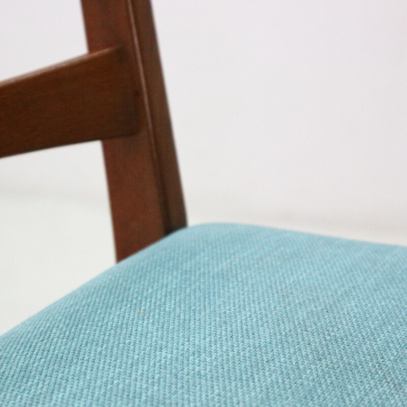 Set of 6 blue vintage dining chairs - 1950s