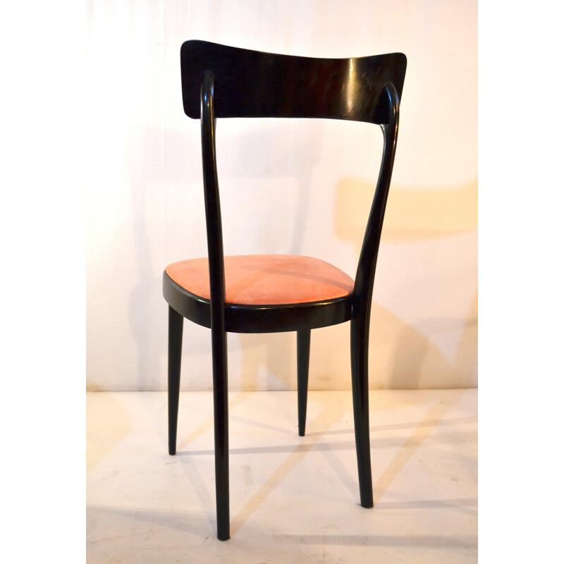 Set of 6 pink italian vintage dining chairs - 1950s