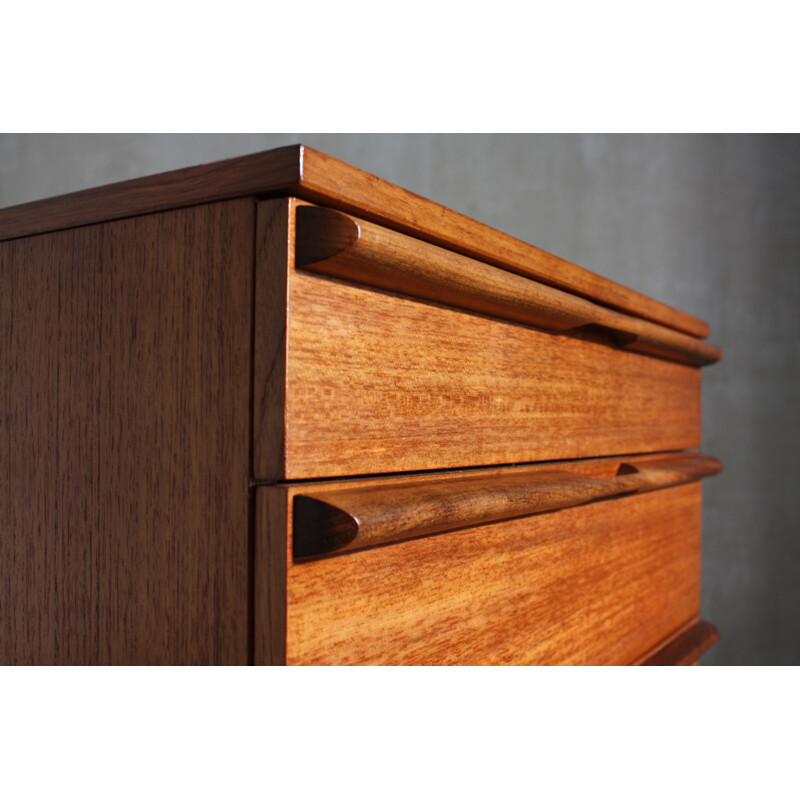 Vintage british chest of 6 drawers - 1960s