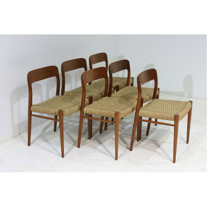 Suite de 6 Chaises à repas vintage par Niels O. Møller - 1950