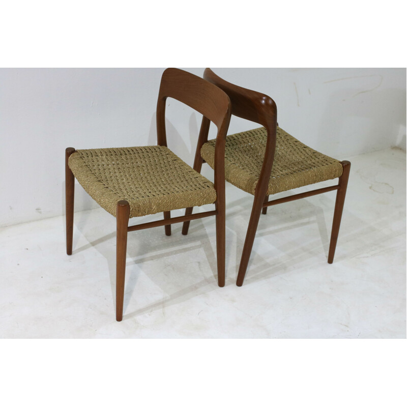 Set of 6 vintage Dining Chairs by Niels O. Møller - 1950s