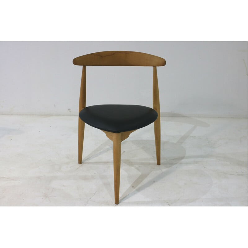 Set of 4 black dining chairs by Hans J. Wegner for Fritz Hansen - 1950s