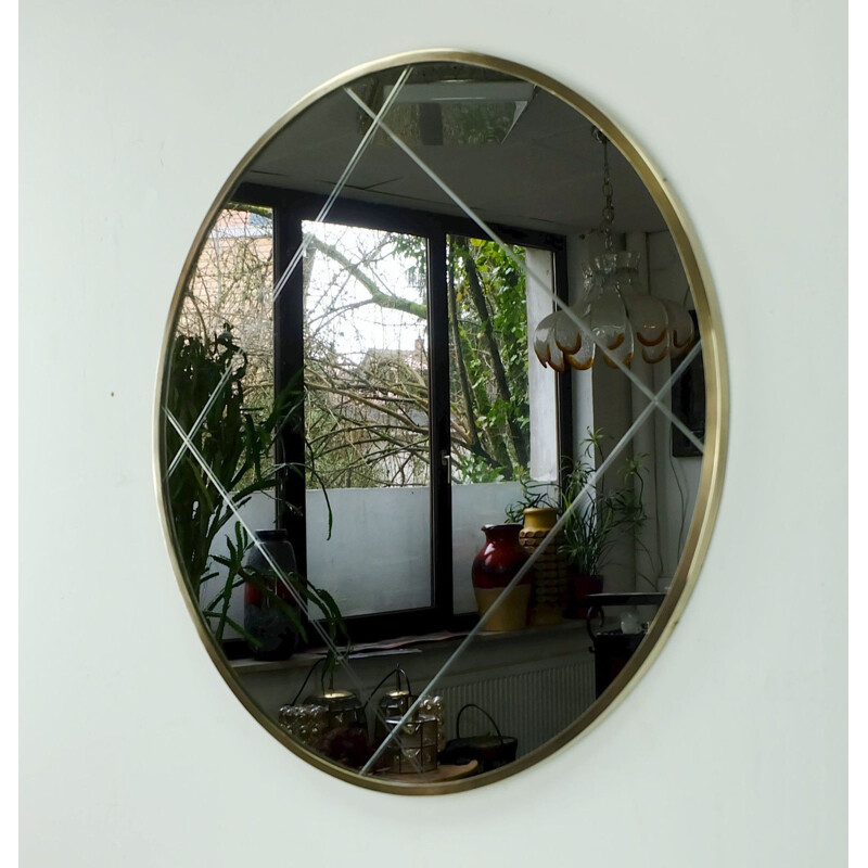 Vintage brass Wall Mirror - 1960s