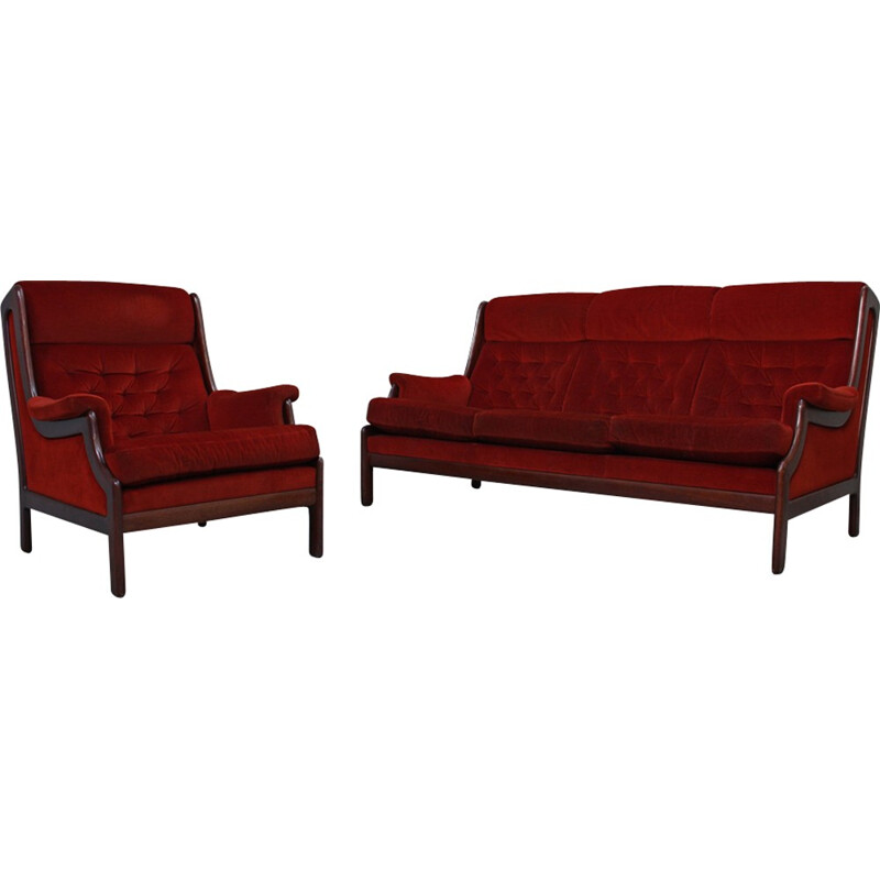Vintage Lounge Chair and Sofa Set from Guy Rogers - 1960s