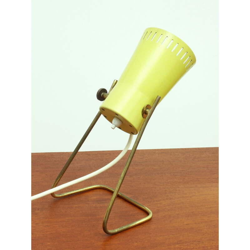 Lampe vintage de Bureau en Métal Jaune - 1960