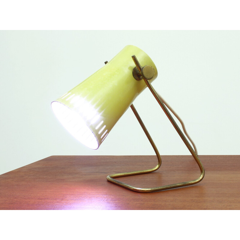 Lampe vintage de Bureau en Métal Jaune - 1960