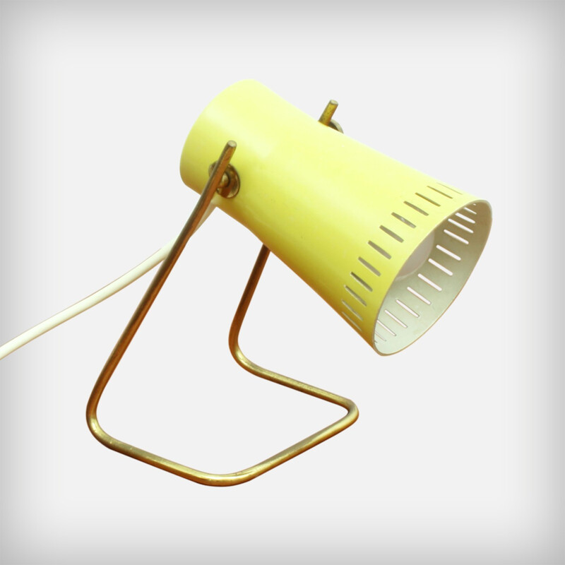 Lampe vintage de Bureau en Métal Jaune - 1960
