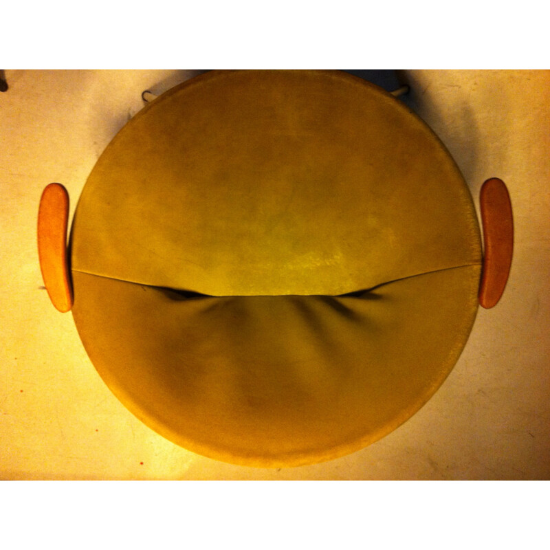 Pair of "Balloon" armchair in suede and metal, Hans OLSEN - 1950s