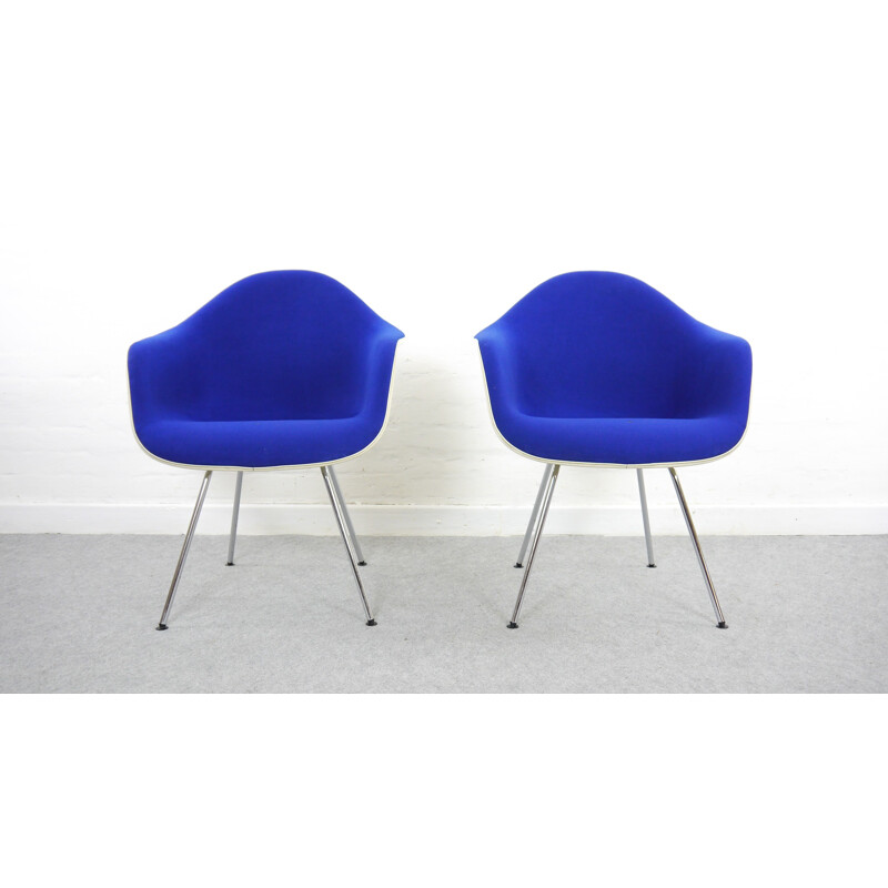 Paire de fauteuils bleus d'Eames DAX pour Herman Miller - 1960