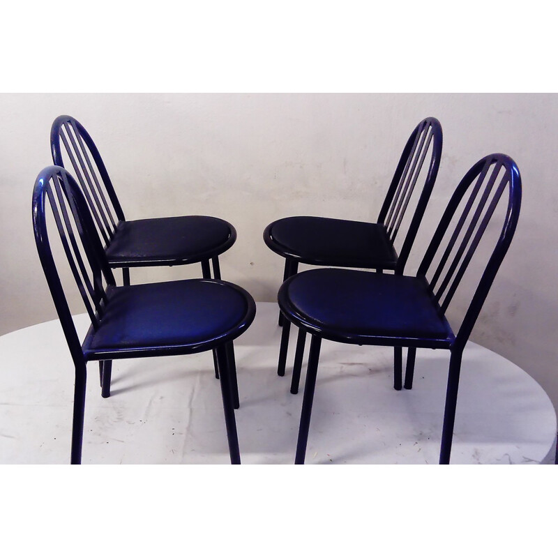 Set of 4 metal chairs by Robert Mallet-Stevens - 1980s