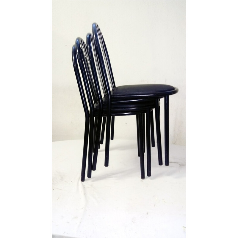 Set of 4 metal chairs by Robert Mallet-Stevens - 1980s