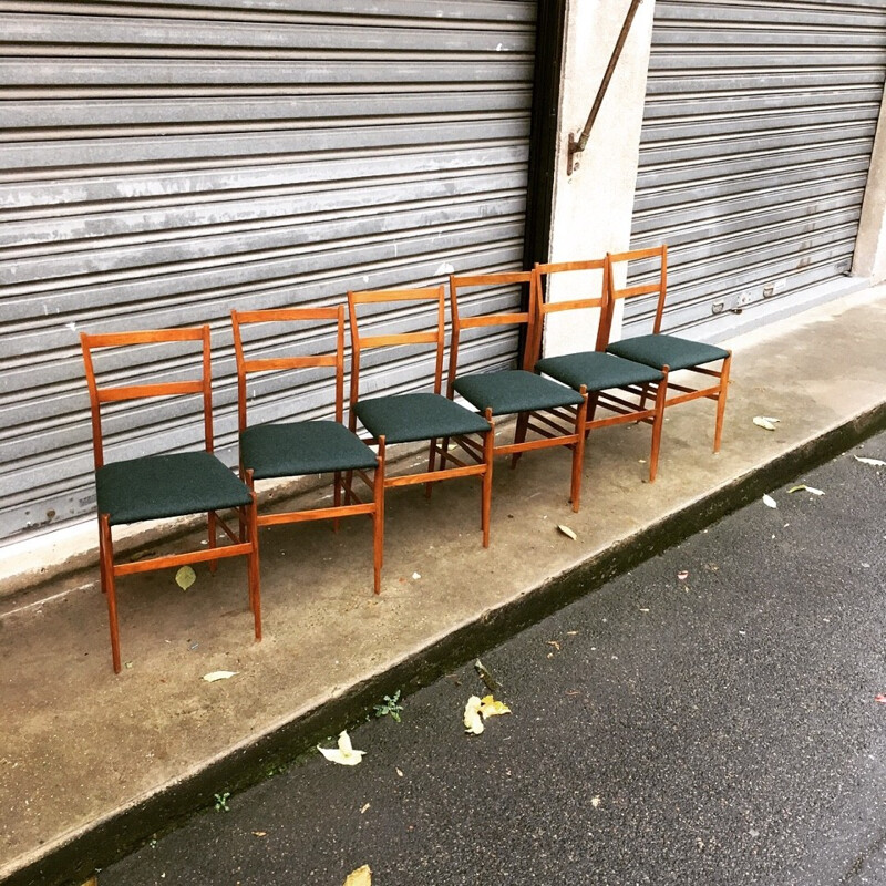 Set of 6 "Super Leggera" chairs by Gio Ponti - 1950s