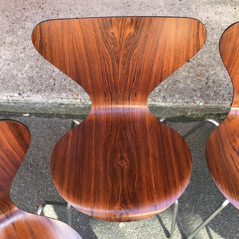 4 Series 7 Rosewood Chairs by Arne Jacobsen - 1960s