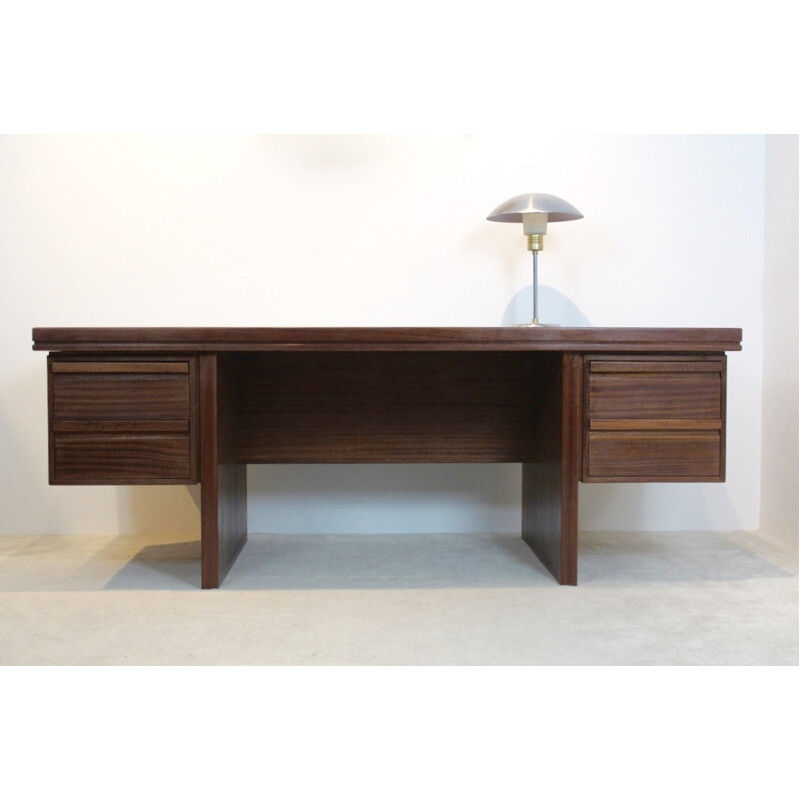 Vintage Dutch Rosewood Executive Desk - 1960s