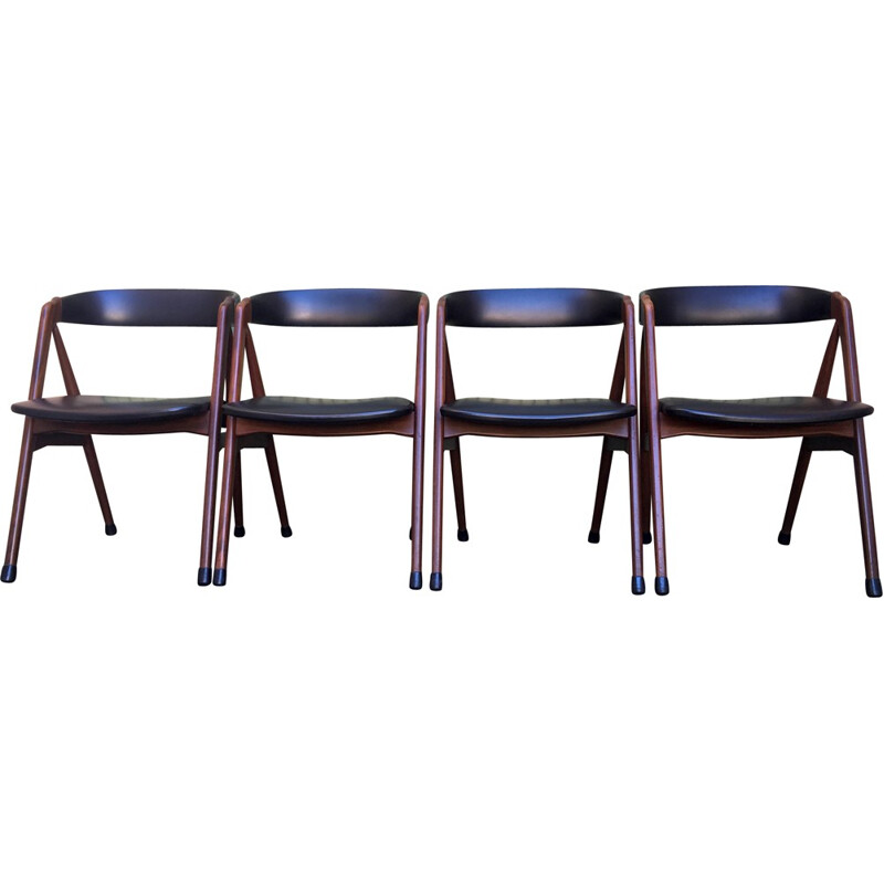Suite de 4 chaises scandinaves en palissandre de Kai Kristiansen - 1960