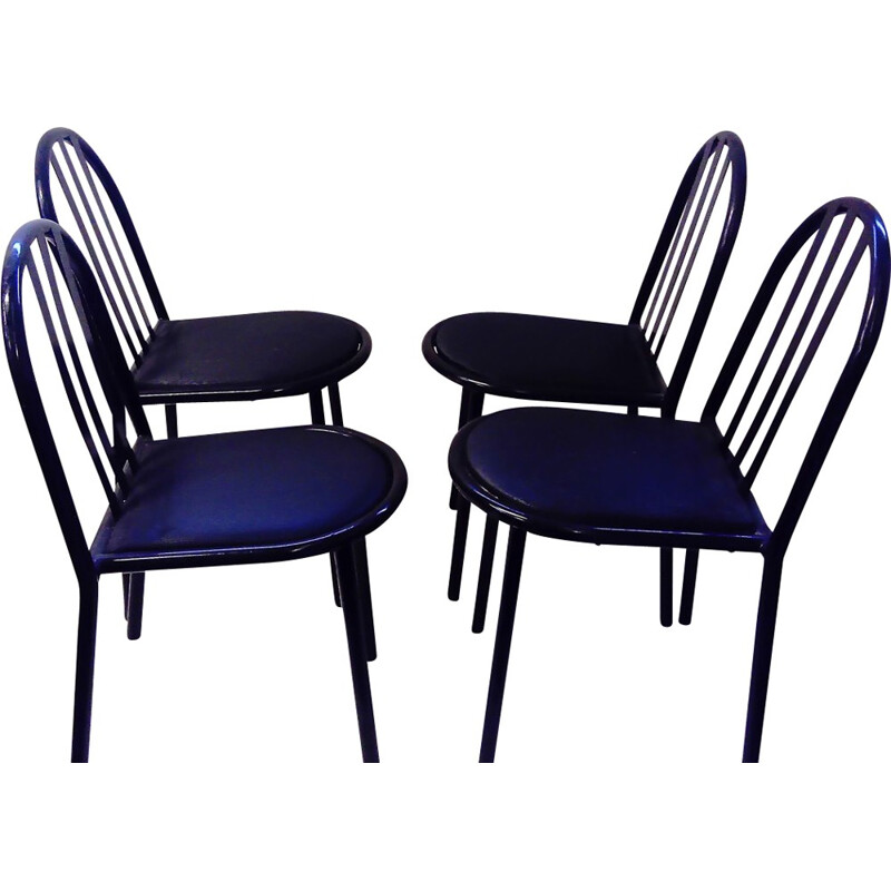 Set of 4 metal chairs by Robert Mallet-Stevens - 1980s