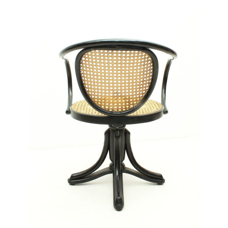 Polish Bentwood & Handwoven Rattan Swivel Chair, Model 5501 by Gebrüder Thonet for ZPM Radomsko - 1880s