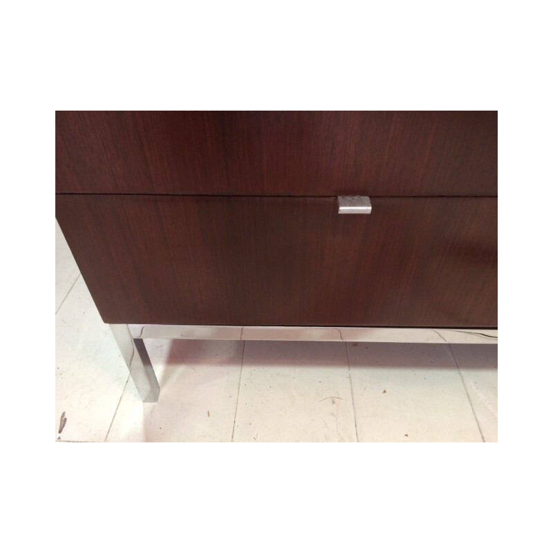 Chest of drawers in rosewood, marble and  chrome, Florence KNOLL - 1970s