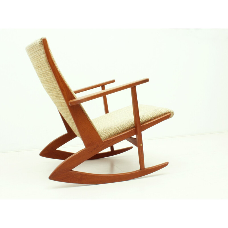 Danish Solid Teak Model 97 Rocking Chair by Søren Georg Jensen for Tønder Møbelværk - 1950s