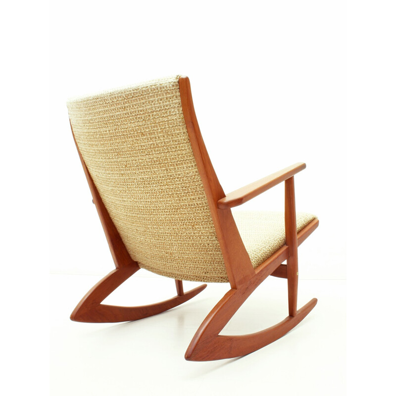 Danish Solid Teak Model 97 Rocking Chair by Søren Georg Jensen for Tønder Møbelværk - 1950s