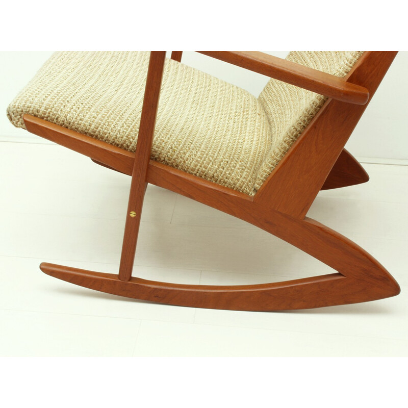 Danish Solid Teak Model 97 Rocking Chair by Søren Georg Jensen for Tønder Møbelværk - 1950s