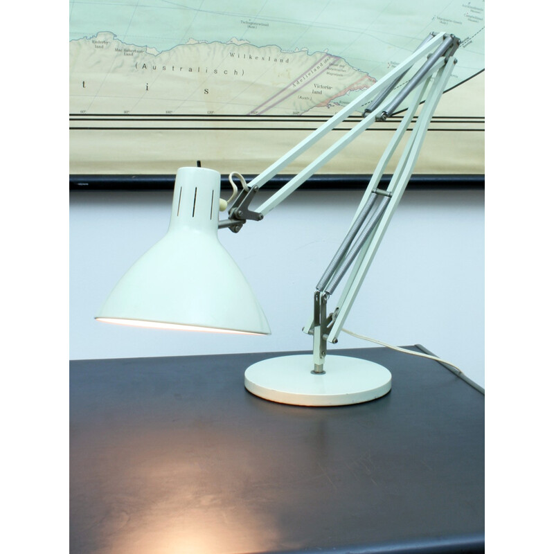 Dutch Grey Metal Desk Lamp Model Terry 2 by H. TH. J. A. BUSQUET for Hala Zeist - 1950s