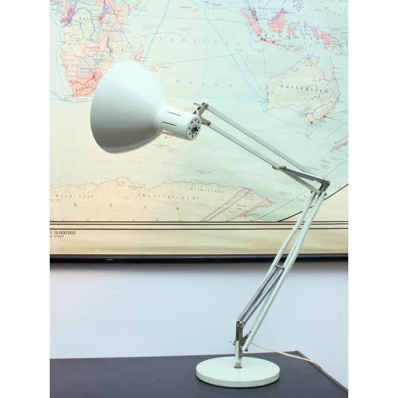 Dutch Grey Metal Desk Lamp Model Terry 2 by H. TH. J. A. BUSQUET for Hala Zeist - 1950s