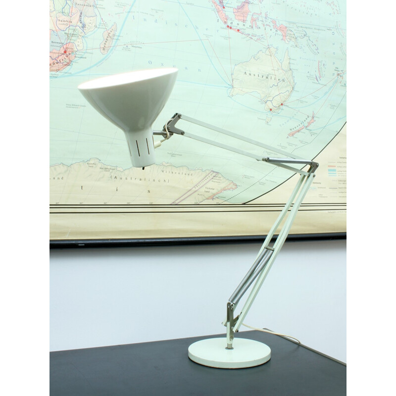 Dutch Grey Metal Desk Lamp Model Terry 2 by H. TH. J. A. BUSQUET for Hala Zeist - 1950s