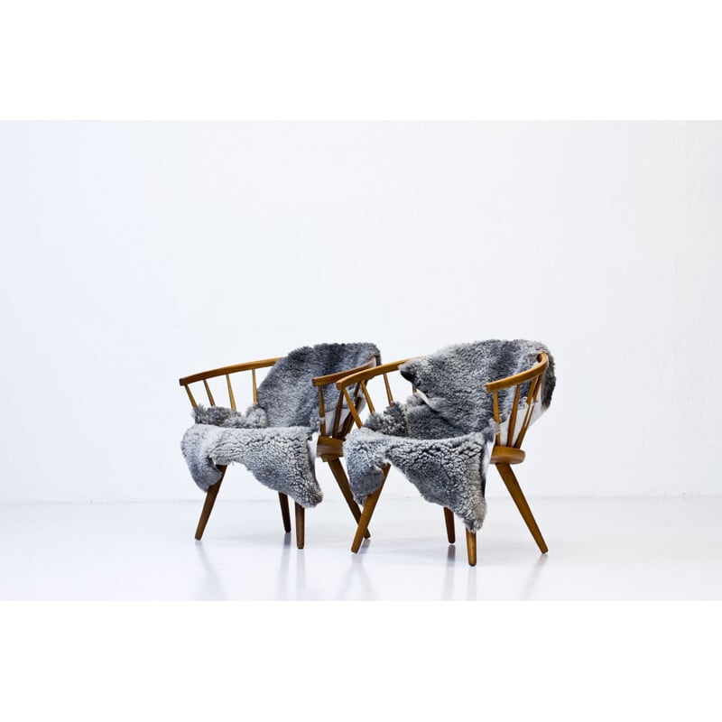 Pair of Arka Chairs by Yngve Ekström for Stolfabriks AB - 1950s
