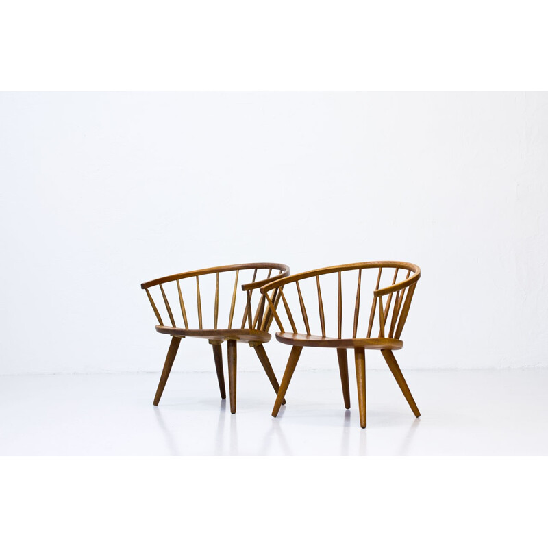 Pair of Arka Chairs by Yngve Ekström for Stolfabriks AB - 1950s