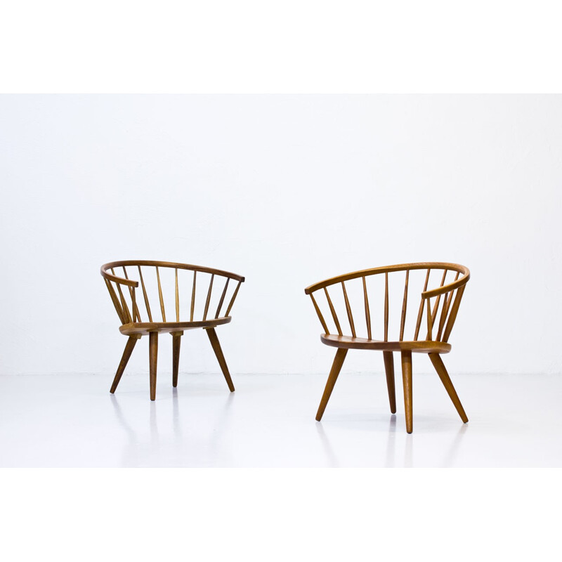 Pair of Arka Chairs by Yngve Ekström for Stolfabriks AB - 1950s
