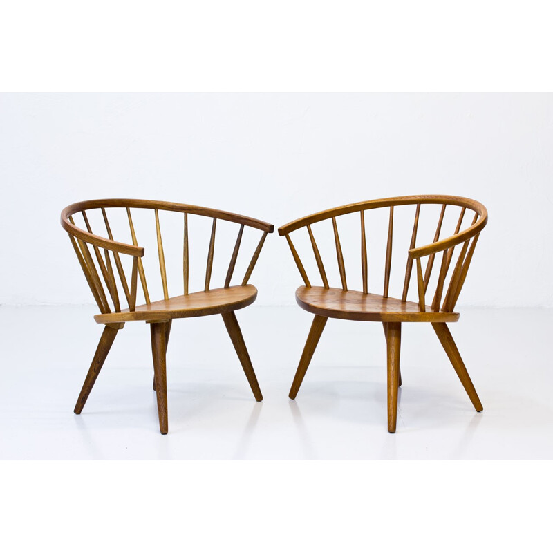 Pair of Arka Chairs by Yngve Ekström for Stolfabriks AB - 1950s