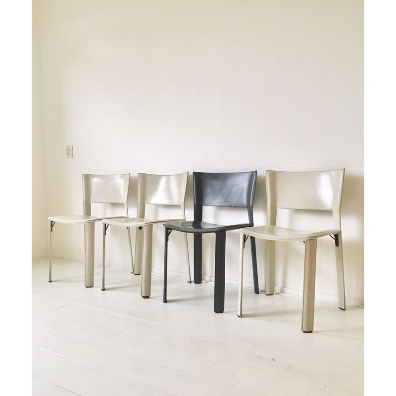 Ensemble de 4 chaises "modèle S91" de Giancarlo Vegni pour Fasem - 1990