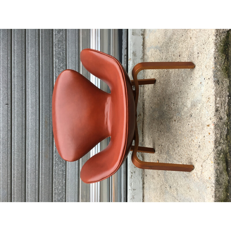 Vintage "Swan" teak armchair by Arne Jacobsen - 1960s