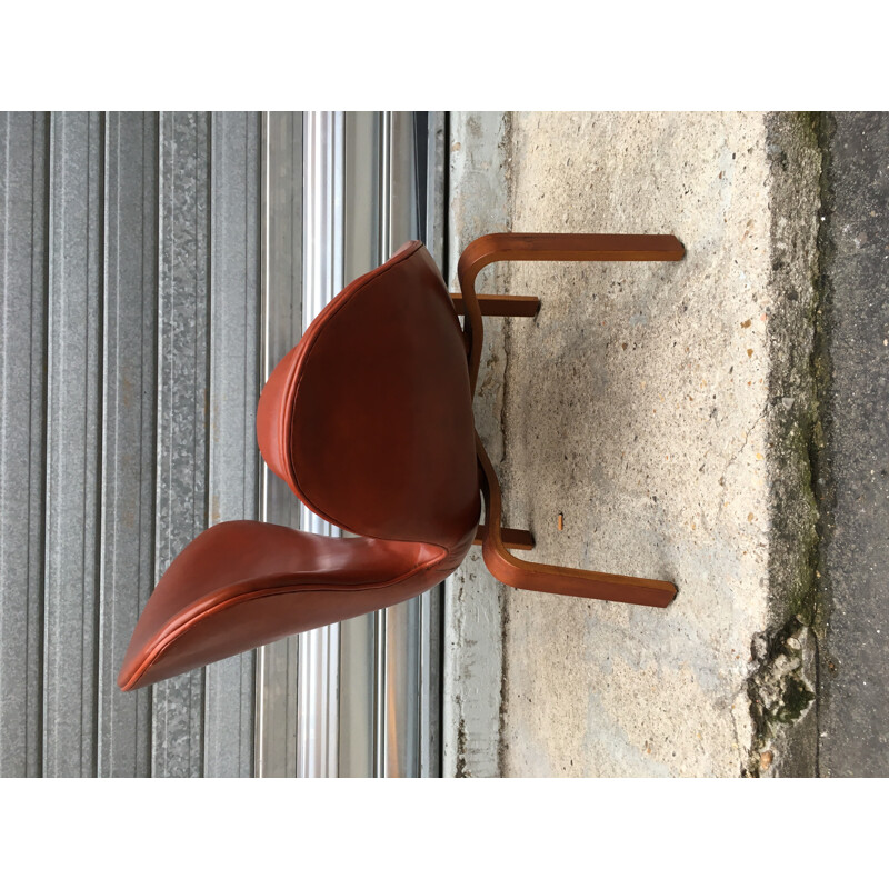 Vintage "Swan" teak armchair by Arne Jacobsen - 1960s