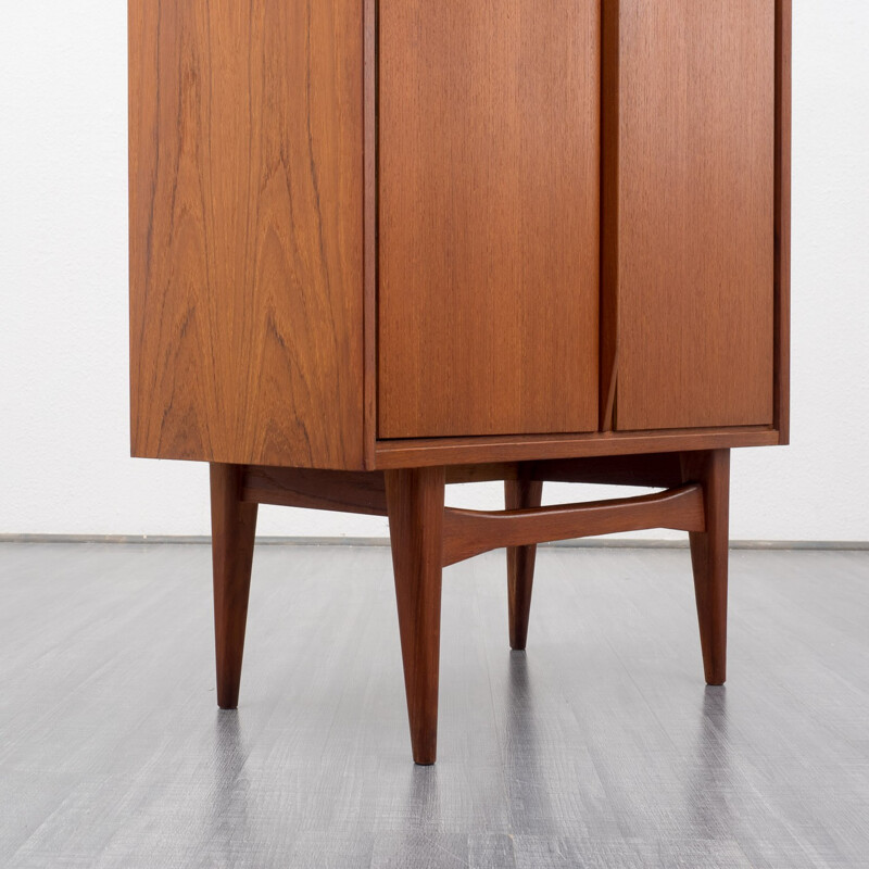 Scandinavian cabinet in teak with tapered legs - 1960s