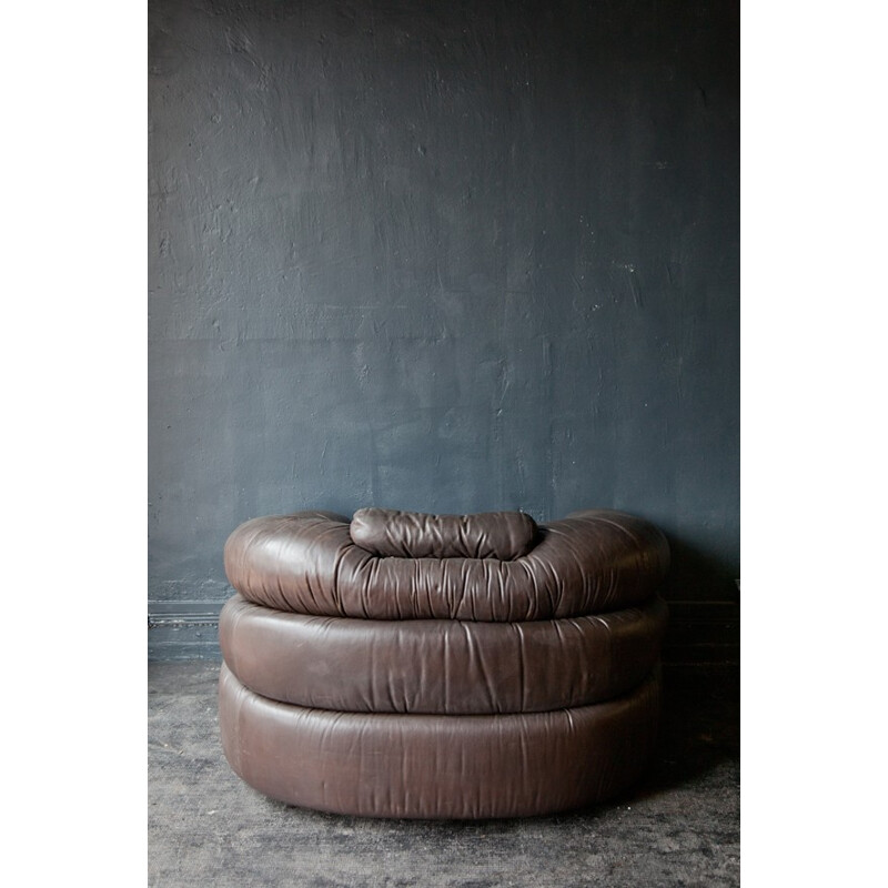 Fauteuil & Pouf en cuir, Zanotta DE PAS, D'URBINO e LOMAZZI - années 60