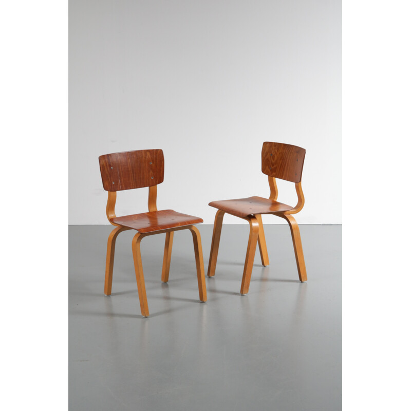 Pair of plywood children chairs - 1950s