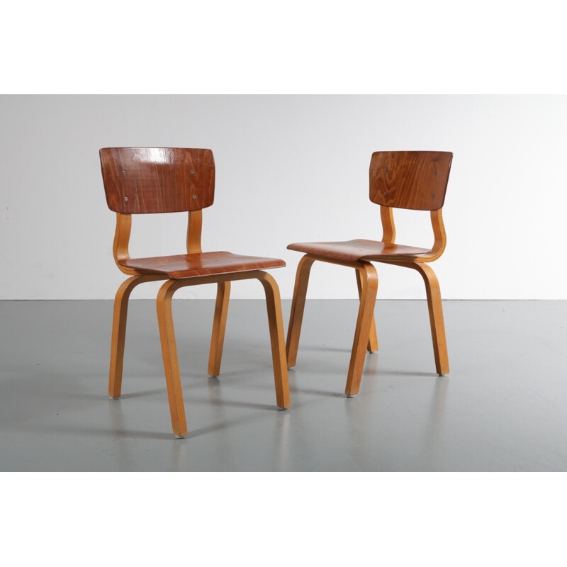 Pair of plywood children chairs - 1950s