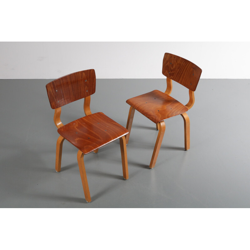 Pair of plywood children chairs - 1950s