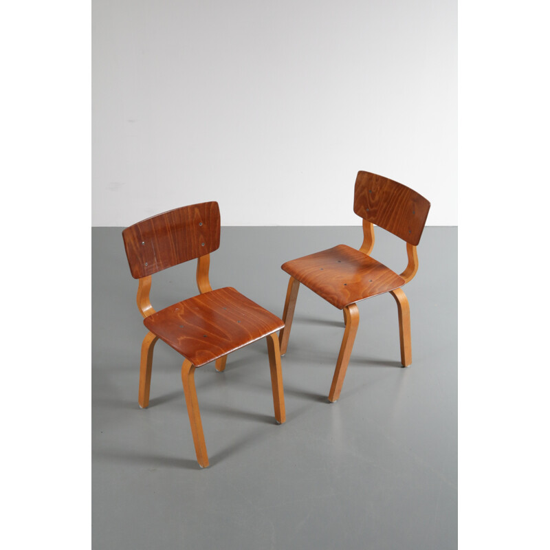 Pair of plywood children chairs - 1950s