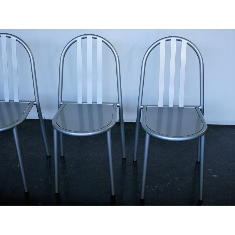 Set of 4 chairs by Robert Mallet Stevens signed RMS Ecart - 1980s