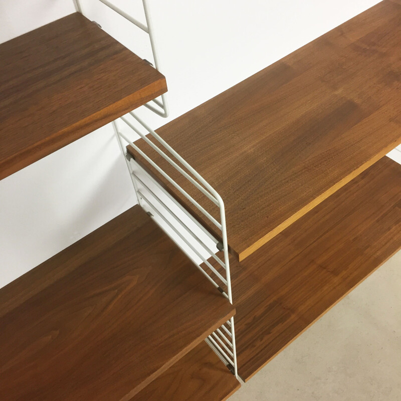 Swedish Walnut Wall Unit by Kajsa & Nils Strinning for String Design AB - 1960s