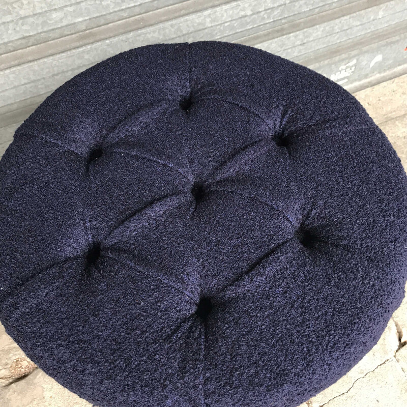 Pair of navy blue vintage stools - 1950s