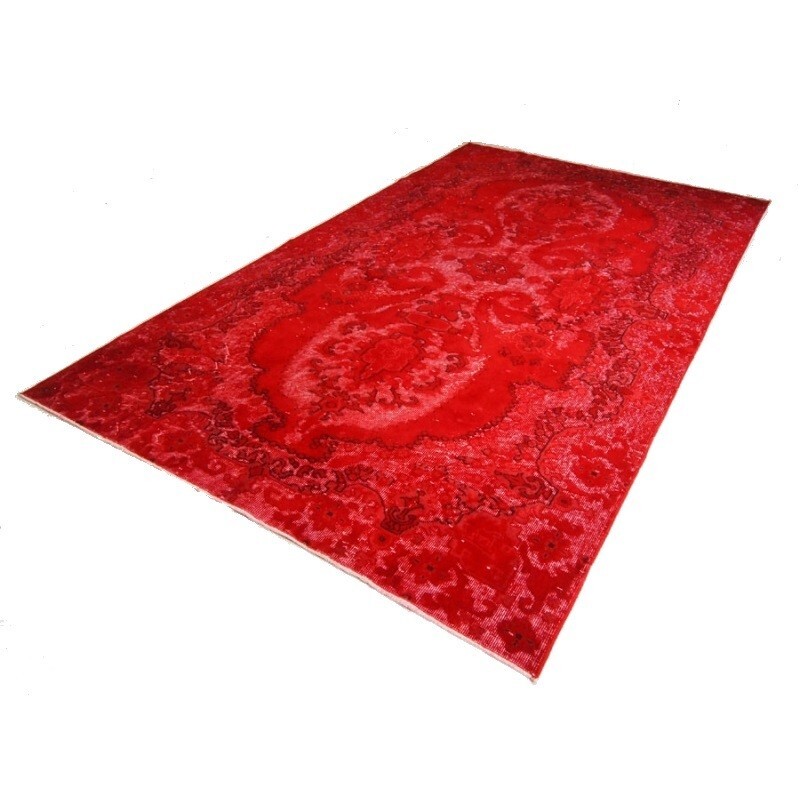 Tapis vintage sur-teinté turc - 1950