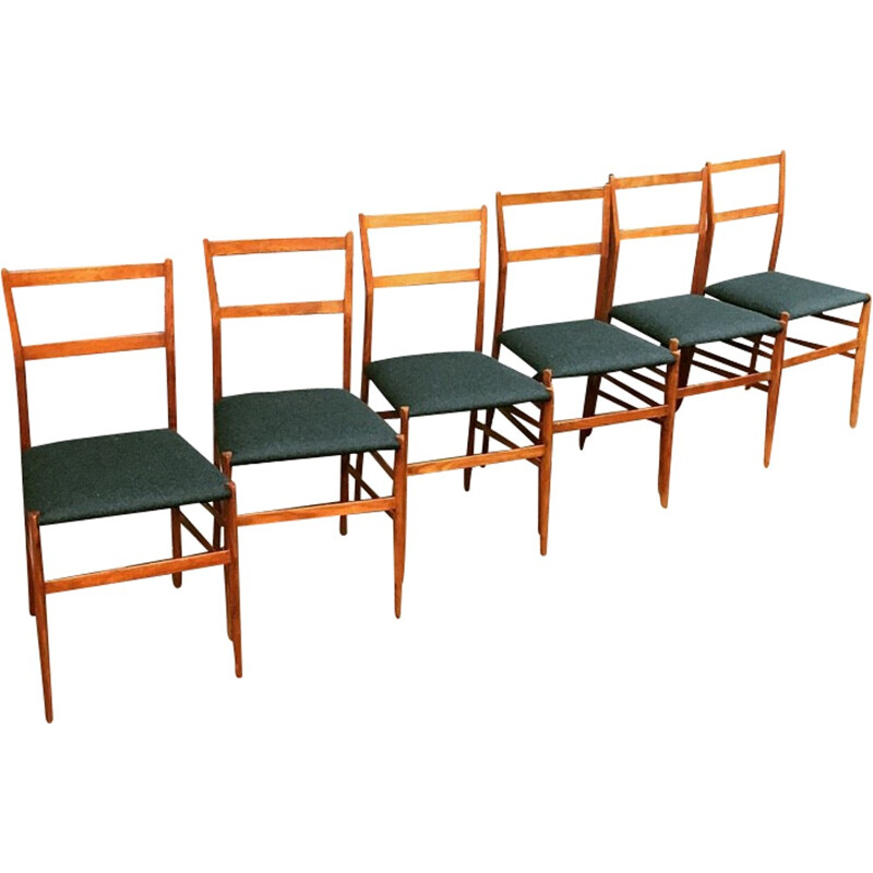 Suite de 6 chaises "Super Leggera" de Gio Ponti - 1950