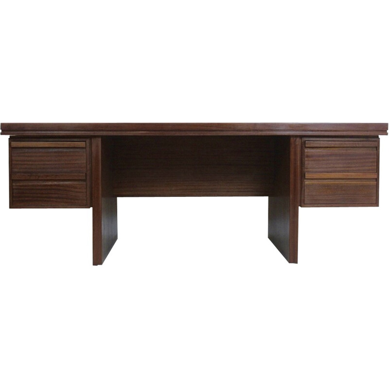 Vintage Dutch Rosewood Executive Desk - 1960s