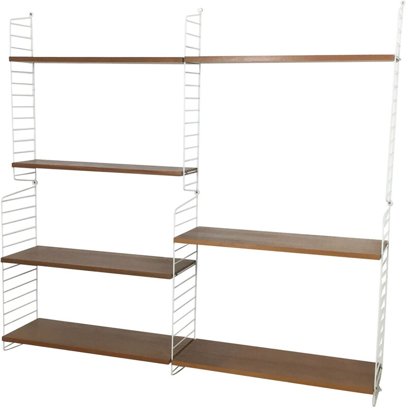 Swedish Walnut Wall Unit by Kajsa & Nils Strinning for String Design AB - 1960s